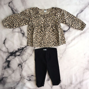 OLD NAVY Baby Girl Leopard Top & Capri Leggings